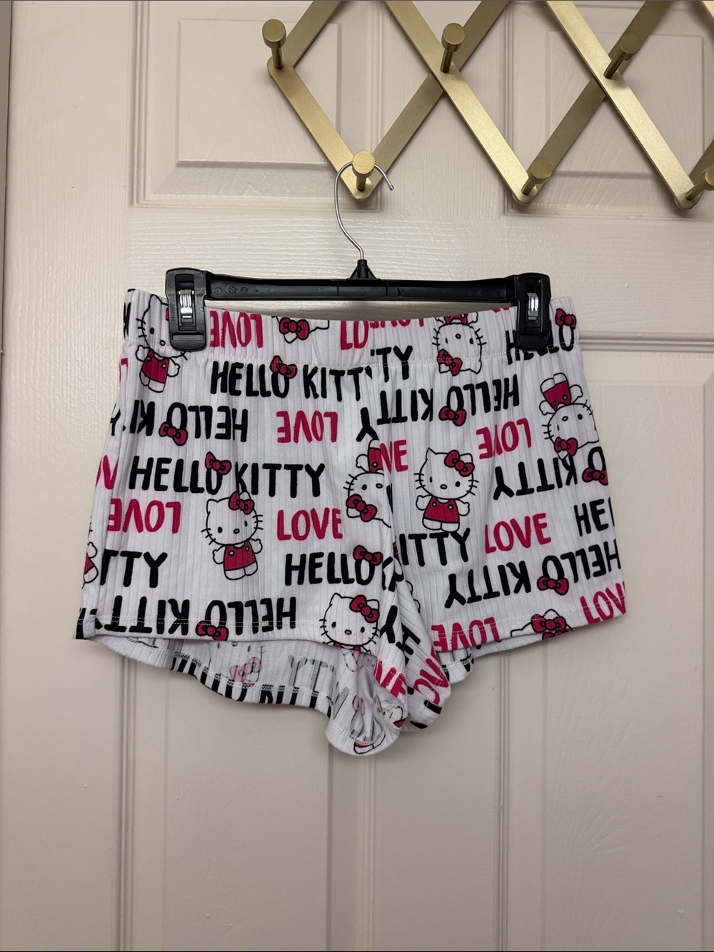 Hello Kitty White Pink Graphic pajama Shorts